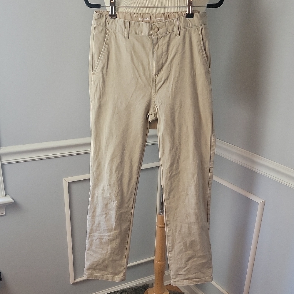 OLD NAVY Bundle of 3 Boy's Straight Leg Flat Front School Uniform Chino Pants 16